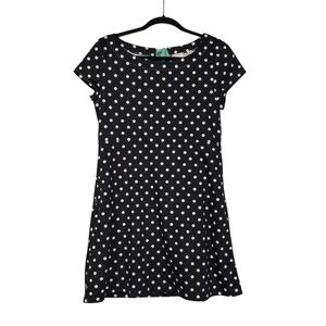 Anthropologie Postmark Black and White Polka Dot Dress Fit & Flare Size Medium